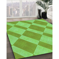 Patterned Emerald Green Rug, pat3561grn