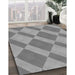 Patterned Dark Gray Rug in Family Room, pat3561gry