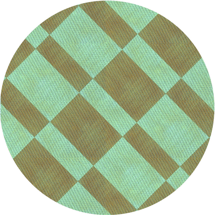 Square Patterned Green Rug, pat3561lblu