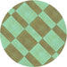 Square Patterned Green Rug, pat3561lblu