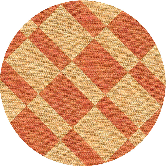 Square Patterned Orange Rug, pat3561org