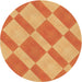 Square Patterned Orange Rug, pat3561org