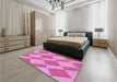 Patterned Violet Purple Rug in a Bedroom, pat3561pur