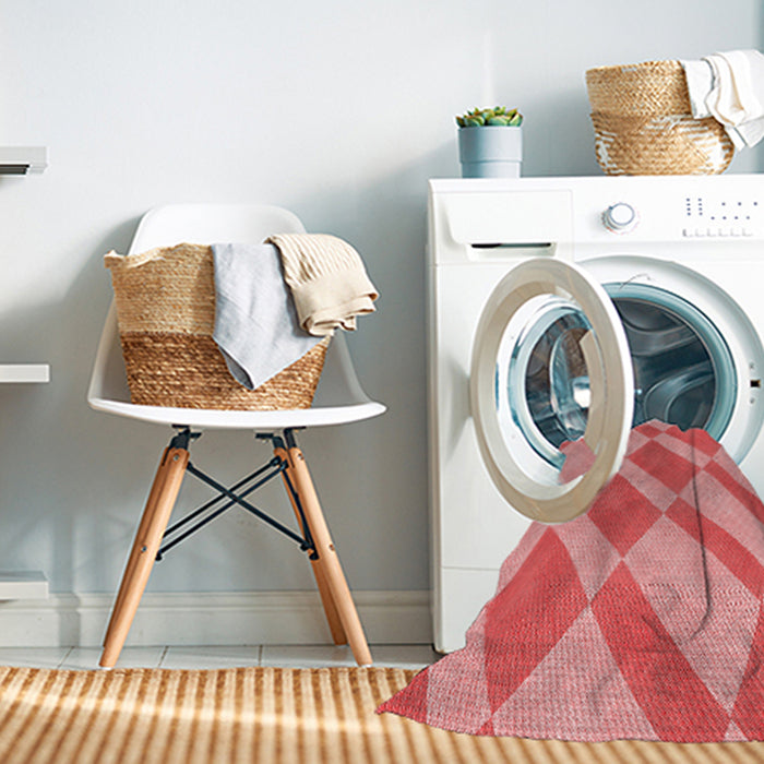Machine Washable Transitional Light Coral Pink Rug in a Washing Machine, wshpat3561rd