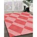 Machine Washable Transitional Light Coral Pink Rug in a Family Room, wshpat3561rd