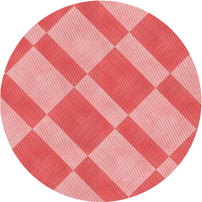 Square Patterned Light Coral Pink Rug, pat3561rd