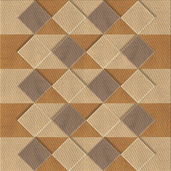 Round Patterned Yellow Orange Rug, pat3562brn