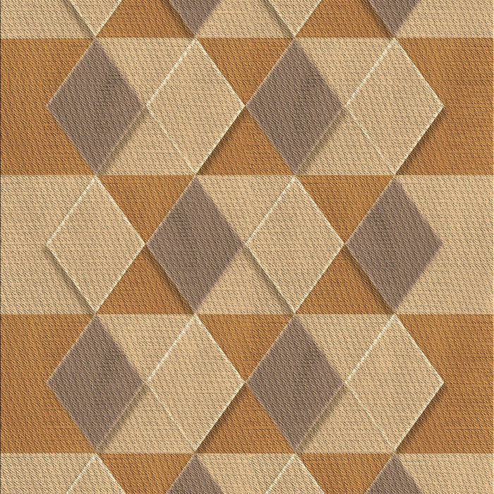 Patterned Yellow Orange Rug, pat3562brn