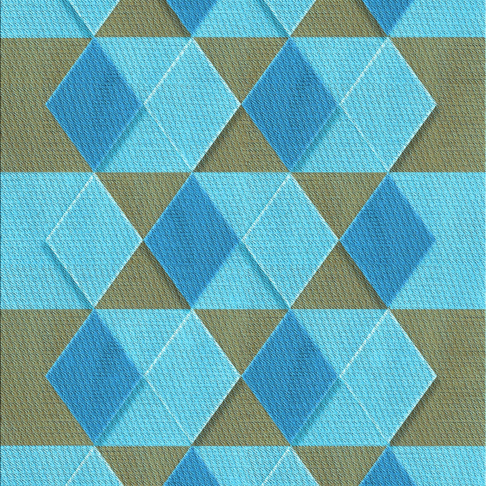 Patterned Deep-Sea Green Rug, pat3562lblu