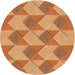 Square Patterned Orange Rug, pat3562org