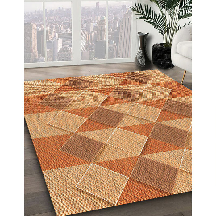 Machine Washable Transitional Orange Rug in a Family Room, wshpat3562org