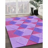 Patterned Bright Lilac Purple Rug, pat3562pur