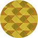 Square Patterned Deep Yellow Rug, pat3562yw