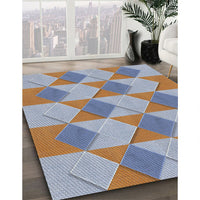 Patterned Light Steel Blue Novelty Rug, pat3562