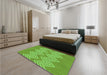 Patterned Emerald Green Rug in a Bedroom, pat3563grn