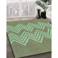 Patterned Fern Green Rug, pat3563lblu