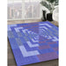 Machine Washable Transitional Sky Blue Rug in a Family Room, wshpat3564blu