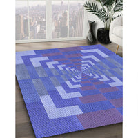 Patterned Sky Blue Rug, pat3564blu