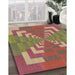 Machine Washable Transitional Chestnut Red Rug in a Family Room, wshpat3564brn