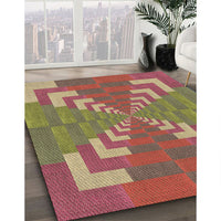 Patterned Chestnut Red Rug, pat3564brn