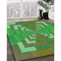 Patterned Seaweed Green Rug, pat3564grn