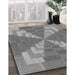 Patterned Ash Gray Rug in Family Room, pat3564gry