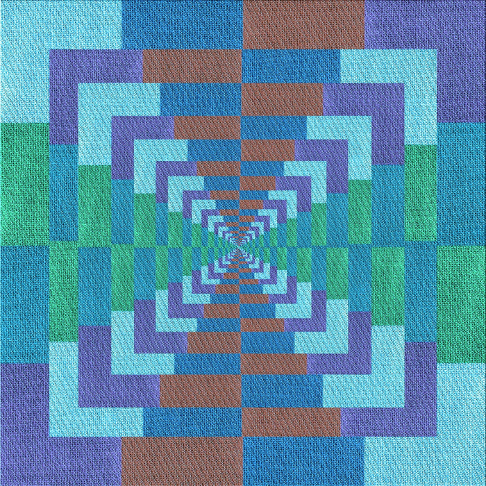 Round Patterned Bright Turquoise Blue Rug, pat3564lblu