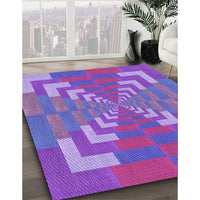 Patterned Dark Orchid Purple Rug, pat3564pur