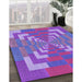 Patterned Dark Orchid Purple Rug in Family Room, pat3564pur