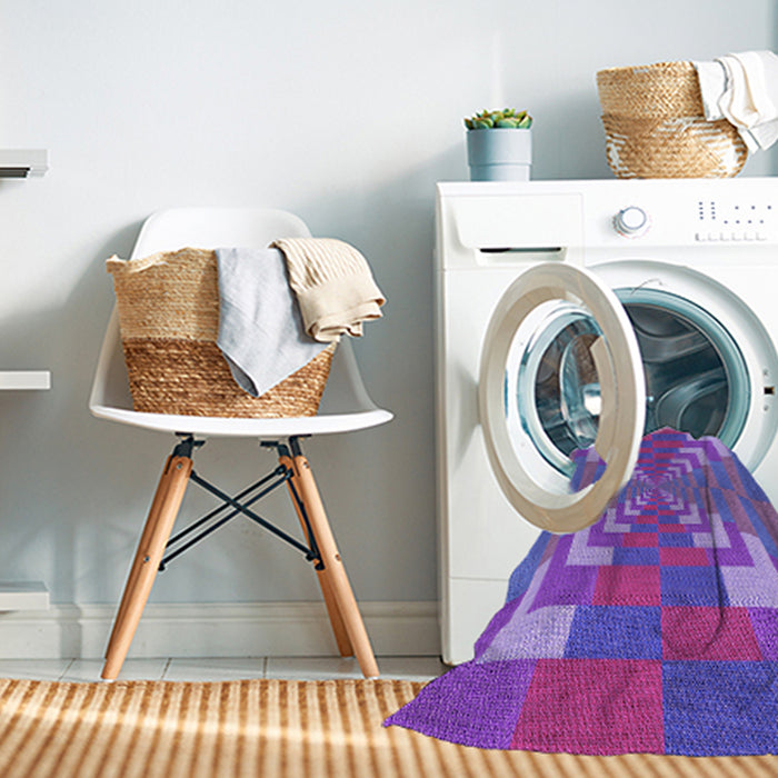Machine Washable Transitional Dark Orchid Purple Rug in a Washing Machine, wshpat3564pur