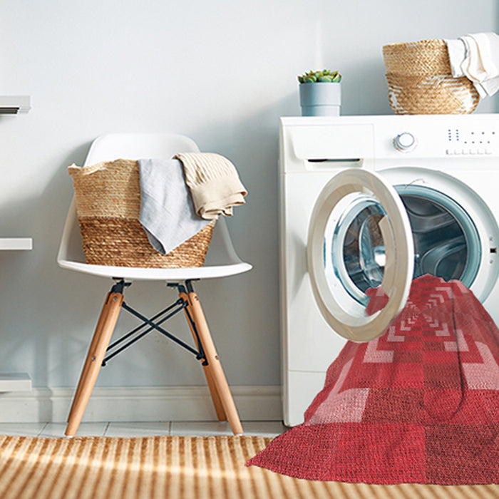 Machine Washable Transitional Red Rug in a Washing Machine, wshpat3564rd