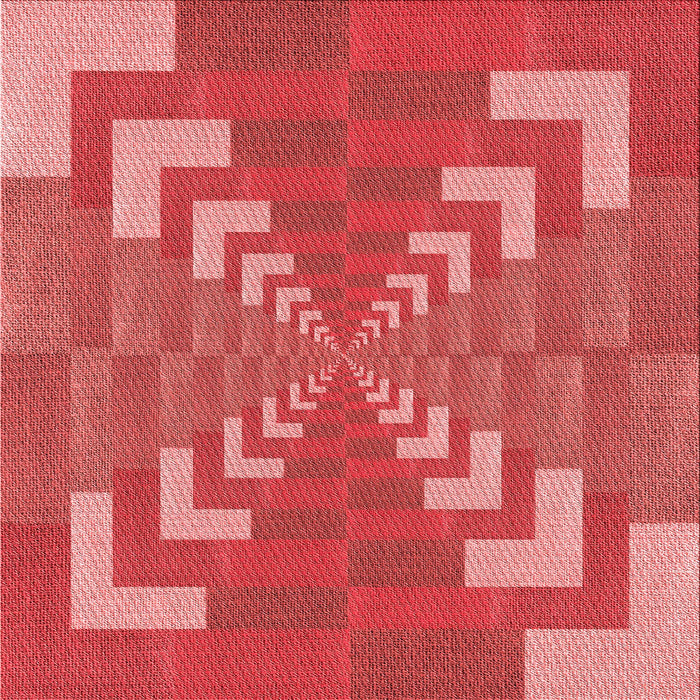 Round Patterned Red Rug, pat3564rd