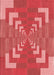 Machine Washable Transitional Red Rug, wshpat3564rd