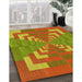 Patterned Mahogany Brown Rug in Family Room, pat3564yw