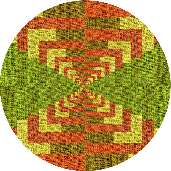 Square Patterned Mahogany Brown Rug, pat3564yw