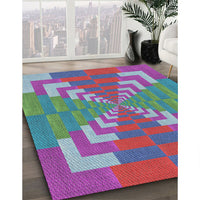 Patterned Blue Modern Rug, pat3564