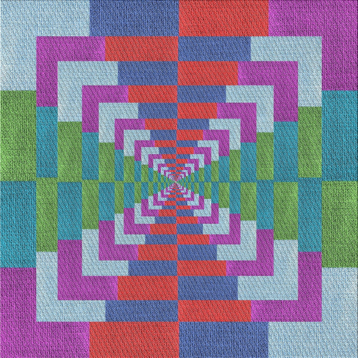 Square Patterned Blue Modern Rug, pat3564