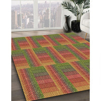 Patterned Red Rug, pat3565brn