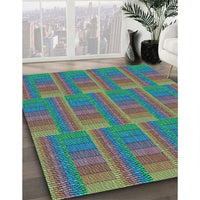 Patterned Mint Green Rug, pat3565lblu