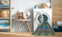 Machine Washable Transitional Mint Green Rug in a Washing Machine, wshpat3565lblu