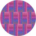 Square Patterned Magenta Pink Rug, pat3565pur