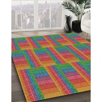 Patterned Green Modern Rug, pat3565