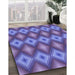 Machine Washable Transitional Amethyst Purple Rug in a Family Room, wshpat3566blu