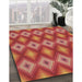 Patterned Orange Rug in Family Room, pat3566brn