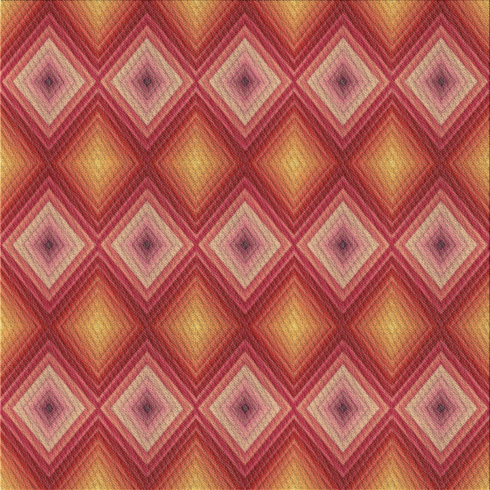 Round Patterned Orange Rug, pat3566brn