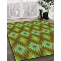 Patterned Dark Bronze Brown Rug, pat3566grn