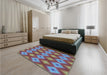 Patterned Light Slate Gray Rug in a Bedroom, pat3566lblu