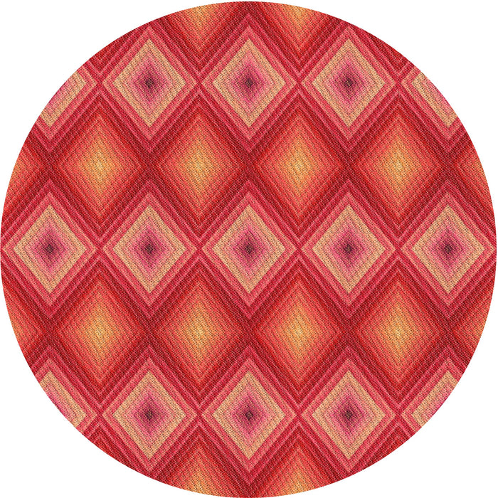 Square Patterned Bright Orange Rug, pat3566org