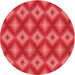 Square Patterned Red Rug, pat3566rd