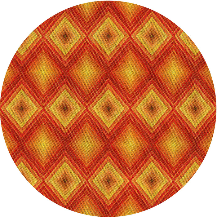 Square Patterned Neon Orange Rug, pat3566yw